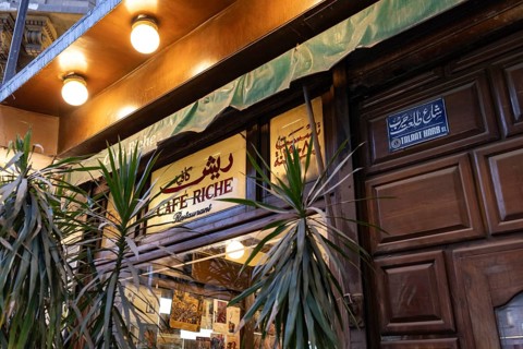 Cairo, Egypt. April 4th 2025. Café Riche on Talaat Harb Street, a renowned landmark in downtown
