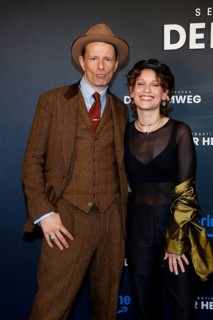 Alexander Scheer and Kristin Suckow at the premiere of FITZEKS DER HEIMWEG at the Delphi Filmpalast