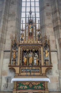 St Joseph's altar, around 1480/90, in the late Gothic hall church of St George, Dinkelsbühl,