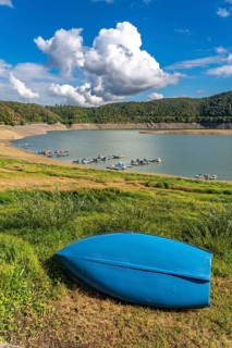 Lake Edersee, near Waldeck, the third largest reservoir in Germany, is currently at just under 13%