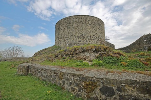 Heiligenburg Castle built 12th century with tower, Heiligenberg, Felsberg, Hesse, Germany