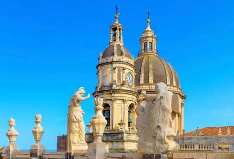 Badia di Sant'Agata church rooftop, Catania, Sicily, Italy