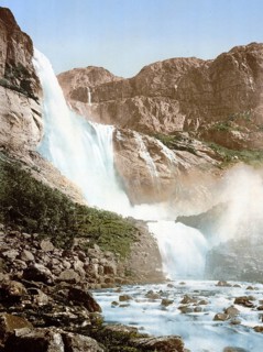 Skjeggedalsfos, Odde, Odda, Hardangerfjord, Norway, View from 1885, Historical, digitally restored