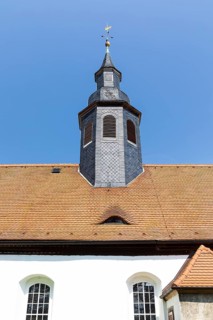 Village church Fördergersdorf, exterior view, spa town Hartha, Saxony, Germany