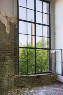 Industrial ruin, economic crisis theme