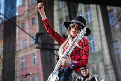 WROCLAW, POLAND - MAY 1, 2025: World Guitar Record concert, 8122 participants played Jimi Hendrix's