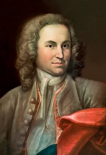 Johann Sebastian Bach, as a young man, 1685, 1750, German composer, digital edited according to a