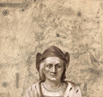 Christopher Columbus, 1451, 1506, Italian navigator, facsimile of the Columbus Mappa Mundi