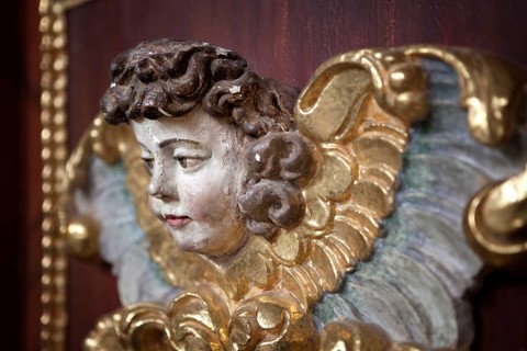 Angel in the abbey church, St. Stephanus and St. Vitus, Abbey Castle Corvey in Hoexter,