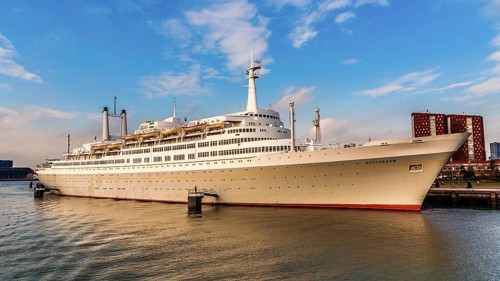 SS Rotterdam, former flagship of the Holland-America Line, today as a museum ship, hotel and