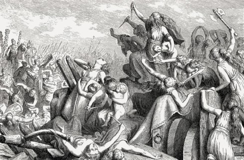 Teutonic women are desperately fighting