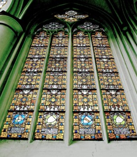 Stained glass window, Altenberg Cathedral, Bergischer Dom, former monastery church of Altenberg
