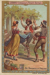 Picture series various dances, Tarantella, Tarantela, a folk dance originating from southern Italy,