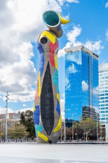 Woman and bird, Dona i Ocell, sculpture by Joan Miró at Park Miró in Barcelona, Spain