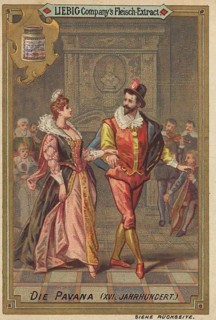 Picture series of various dances, Pavane, Pavana, also Italian Paduana, a straight-bar, solemn-slow