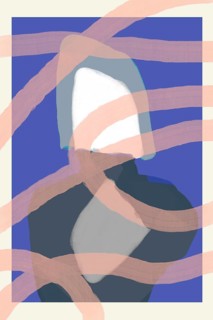 An artistic illustration featuring an abstract and mysterious portrait, composed of interlacing
