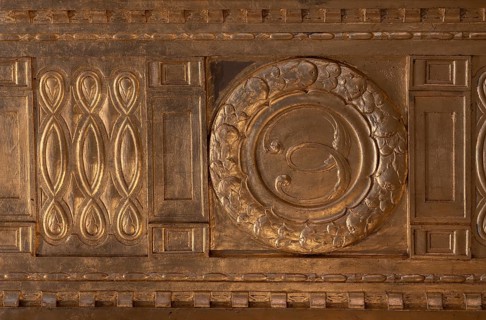 Wall detail in the wedding tower, Mathildenhöhe Darmstadt, UNESCO World Heritage Site, Germany