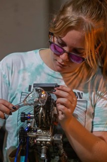 Detroit, Michigan, Artists create glass and other artworks at the Michigan Glass Project's annual