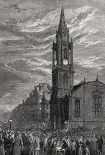 New Year's Eve at the Tron Kirk, Edinburgh, Scotland, 19th century