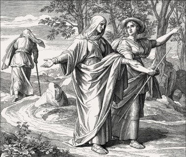 Naomi, Ruth, and Orpah, Old Testament, by Julius Schnorr von Carolsfeld
