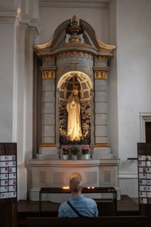 Marian altar in the Gothic hall church of St Jakob, construction began around 1400, Pfarrpl. 11 A,