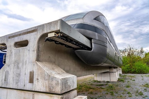 Transrapid 07 test vehicle, from 1988, drove 450 km/h fast, back then on the test track in Emsland,