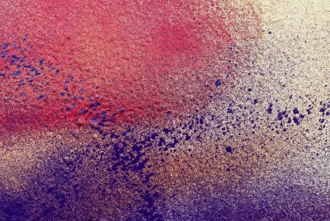 A stunning textured abstract painting with vibrant colors blending seamlessly. The intricate