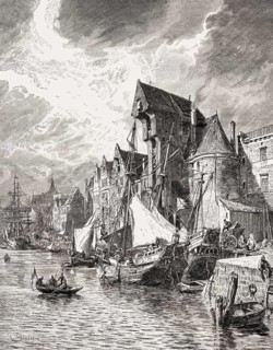 Hanseatic harbour, Germany, Europe, 16th century
