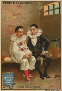 Series Stories of Pierrot, as thief, long finger, sentenced to a punishment, sits in prison, Liebig