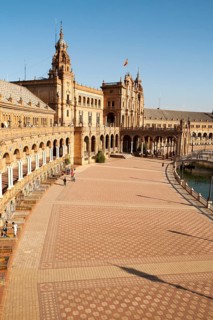 The Plaza de España, Seville, Spain built for the Ibero-American Exposition of 1929. It is a