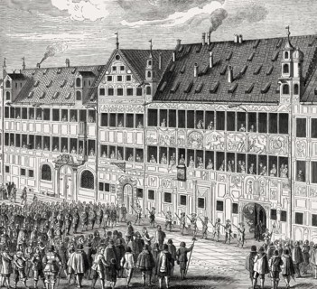 Homage to Gustav Adolf, Fugger houses in Augsburg, Germany, 17th century