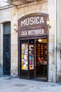Casa Beethoven music shop on the Ramblas in Barcelona, Spain