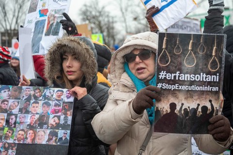 Detroit, Michigan USA - 13 January 2026 - Supporters of regime change in Iran joined protests