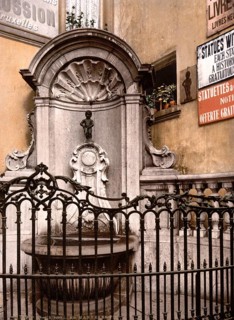 The Manneken Pis, Brussels, Belgium, ca 1895, Historical, digitally restored reproduction from a