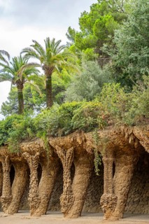 Colonnaded footpath, Park Gueell, Antonio Gaudi architect, Unesco World Heritage Site, Gracia