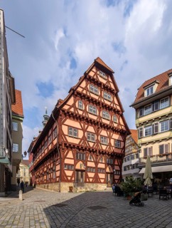 City view of Esslingen am Neckar. Old town hall in the old town. Esslingen, Baden-Württemberg,