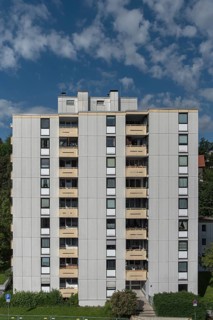 Modern high-rise apartment building, Kempten (Allgäu), Bavaria, Germany
