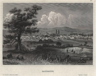 View of the city of Bayreuth, around 1850, Upper Franconia, Bavaria, Germany, reproduction from a
