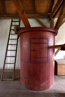 Flour silo with screw conveyor, former grain mill, Middle Franconia, Bavaria, Germany
