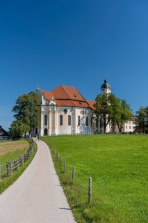 Pilgrimage church, Wieskirche, Steingaden, Romantic Road, Pfaffenwinkel, Upper Bavaria, Bavaria,