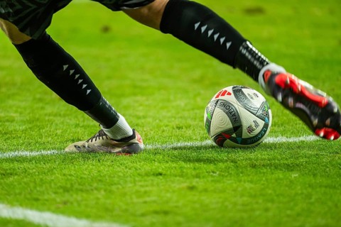 WROCLAW, POLAND - OCTOBER 14, 2024: UEFA Nations League match Ukraine - Czechia. Detail of the ball