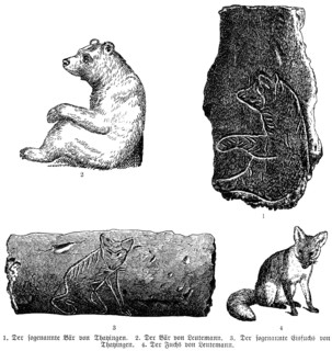 Various animal drawings, the bear and ice fox (1 and 3), bear and fox (2 and 4), art, history of