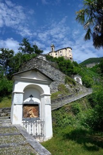 Pilgrimage route with chapels and pilgrimage church Madonna del Sasso, Locarno, Canton Ticino,