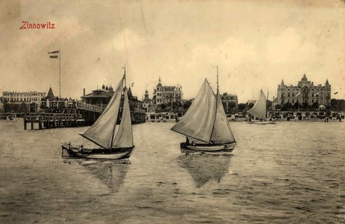 Historical postcard, picture postcard, Baltic resort Zinnowitz on Usedom, Mecklenburg-Vorpommern,