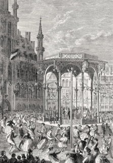 Festival in Brussels, Grand Place, Brussels, Belgium, 1857