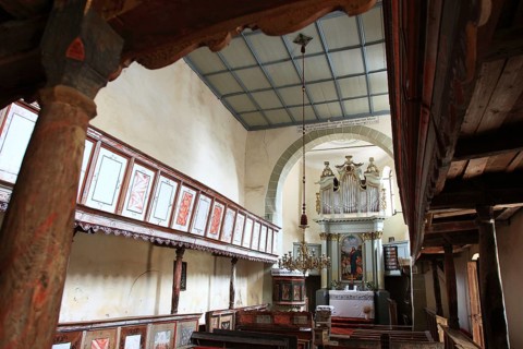 Romania, chancel of the Romanesque hall church of the fortified church of Viscri, German German