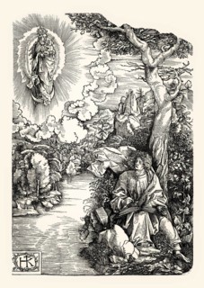 Vision of John on Patmos, Book of Revelation, by Hans von Kulmbach, 1516, facsimile of the 19th