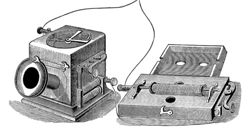 Telephone transmitter mechanism by Johann Philipp Reis, 1834 – 1874, German scientist and inventor