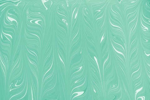 Turquoise and white acrylic paint floral pattern resembling an abstract backdrop with flowing lines