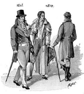 Men's fashion from 1812 in Germany, historical, digital reproduction of an original from the 19th